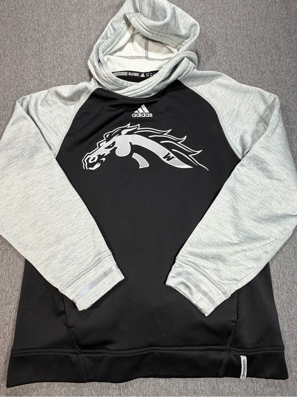 Western Michigan University Broncos Adidas Climawarm Black Gray Hoodie Mens Med